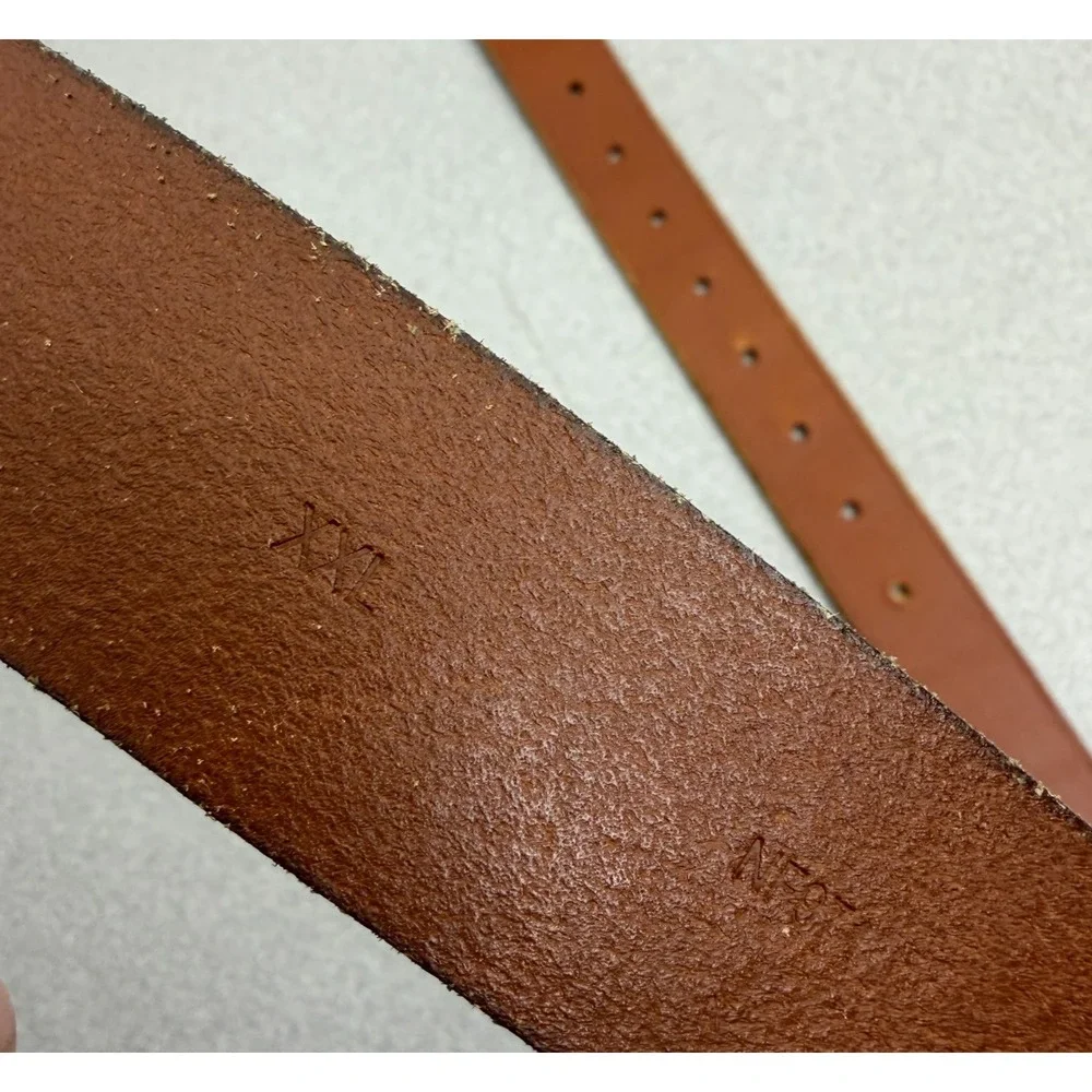 Madewell Leather Belt Womens XXL 2XL Brown Brass Buckle Tip Preppy Classic 1.25" - Picture 9 of 13
